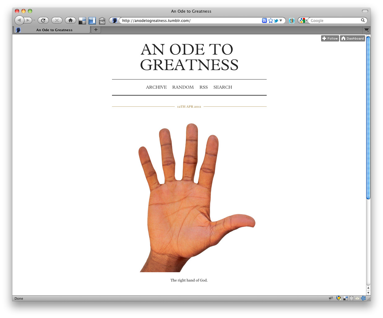 An Ode to Greatness Tumblr